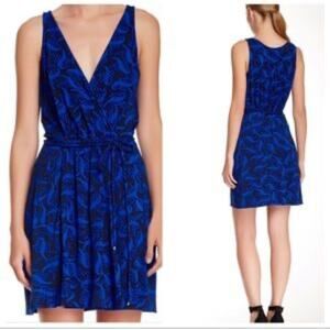 Diane von Furstenberg Size 4 Oblixe Faux Wrap Tweed Wave Blue Diamond DVF